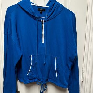 J.Crew Blue Hoodie with Front Half Zipper
